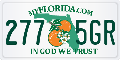 FL license plate 2775GR