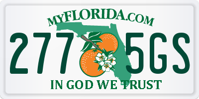 FL license plate 2775GS