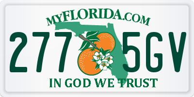 FL license plate 2775GV