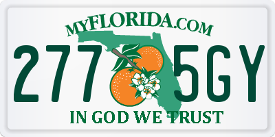 FL license plate 2775GY