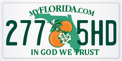 FL license plate 2775HD