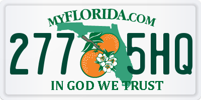 FL license plate 2775HQ