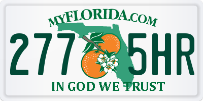 FL license plate 2775HR