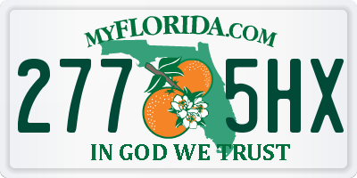 FL license plate 2775HX