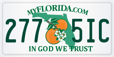 FL license plate 2775IC