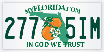FL license plate 2775IM
