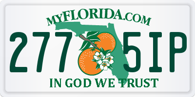FL license plate 2775IP