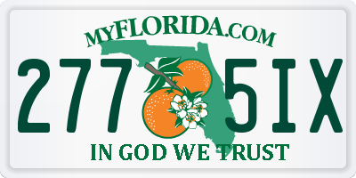 FL license plate 2775IX