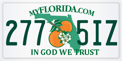 FL license plate 2775IZ