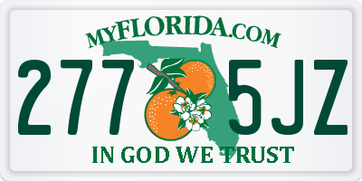 FL license plate 2775JZ