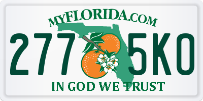 FL license plate 2775KO