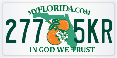 FL license plate 2775KR