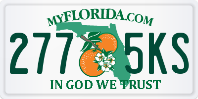 FL license plate 2775KS