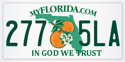FL license plate 2775LA