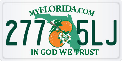 FL license plate 2775LJ