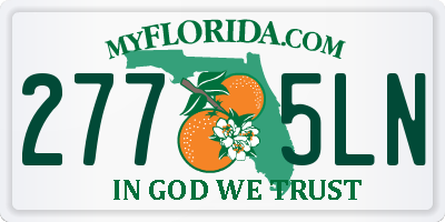 FL license plate 2775LN
