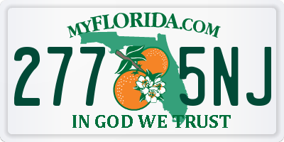 FL license plate 2775NJ