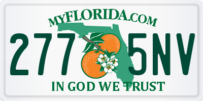 FL license plate 2775NV