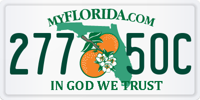 FL license plate 2775OC