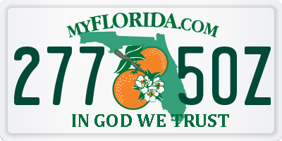 FL license plate 2775OZ