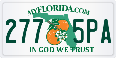 FL license plate 2775PA