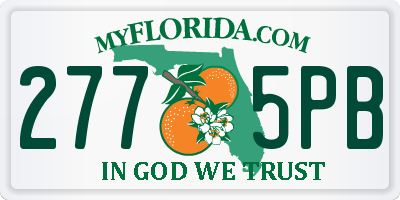 FL license plate 2775PB