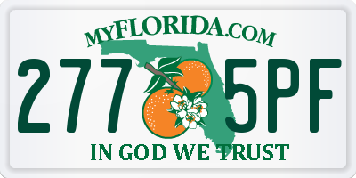 FL license plate 2775PF