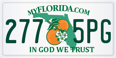 FL license plate 2775PG
