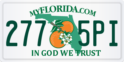 FL license plate 2775PI