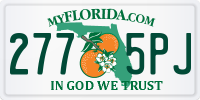 FL license plate 2775PJ