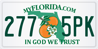 FL license plate 2775PK