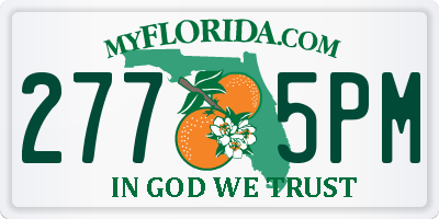 FL license plate 2775PM