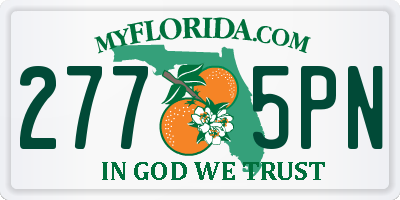 FL license plate 2775PN
