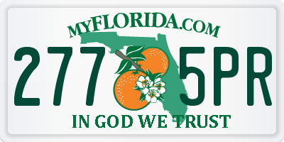 FL license plate 2775PR