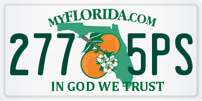 FL license plate 2775PS