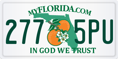 FL license plate 2775PU
