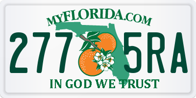 FL license plate 2775RA