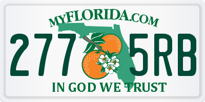 FL license plate 2775RB