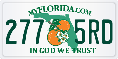 FL license plate 2775RD