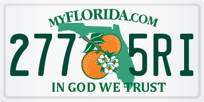 FL license plate 2775RI