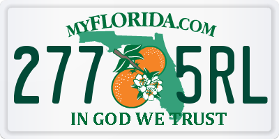 FL license plate 2775RL