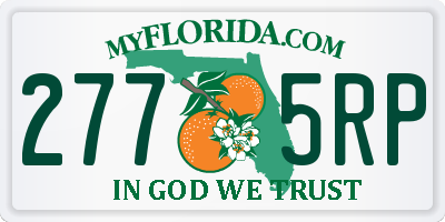 FL license plate 2775RP