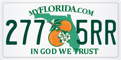 FL license plate 2775RR