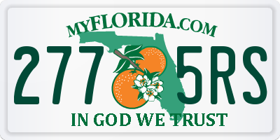 FL license plate 2775RS