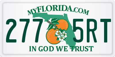 FL license plate 2775RT