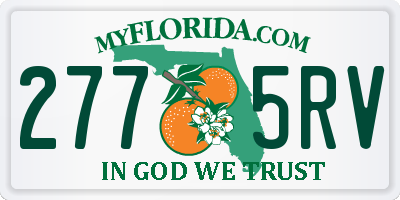 FL license plate 2775RV
