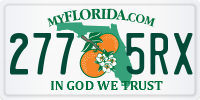 FL license plate 2775RX