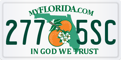 FL license plate 2775SC