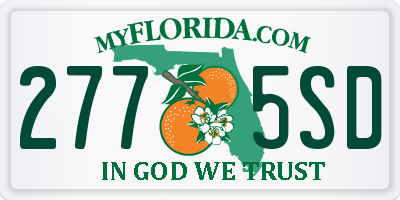 FL license plate 2775SD