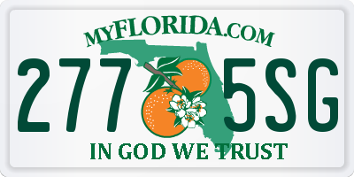 FL license plate 2775SG